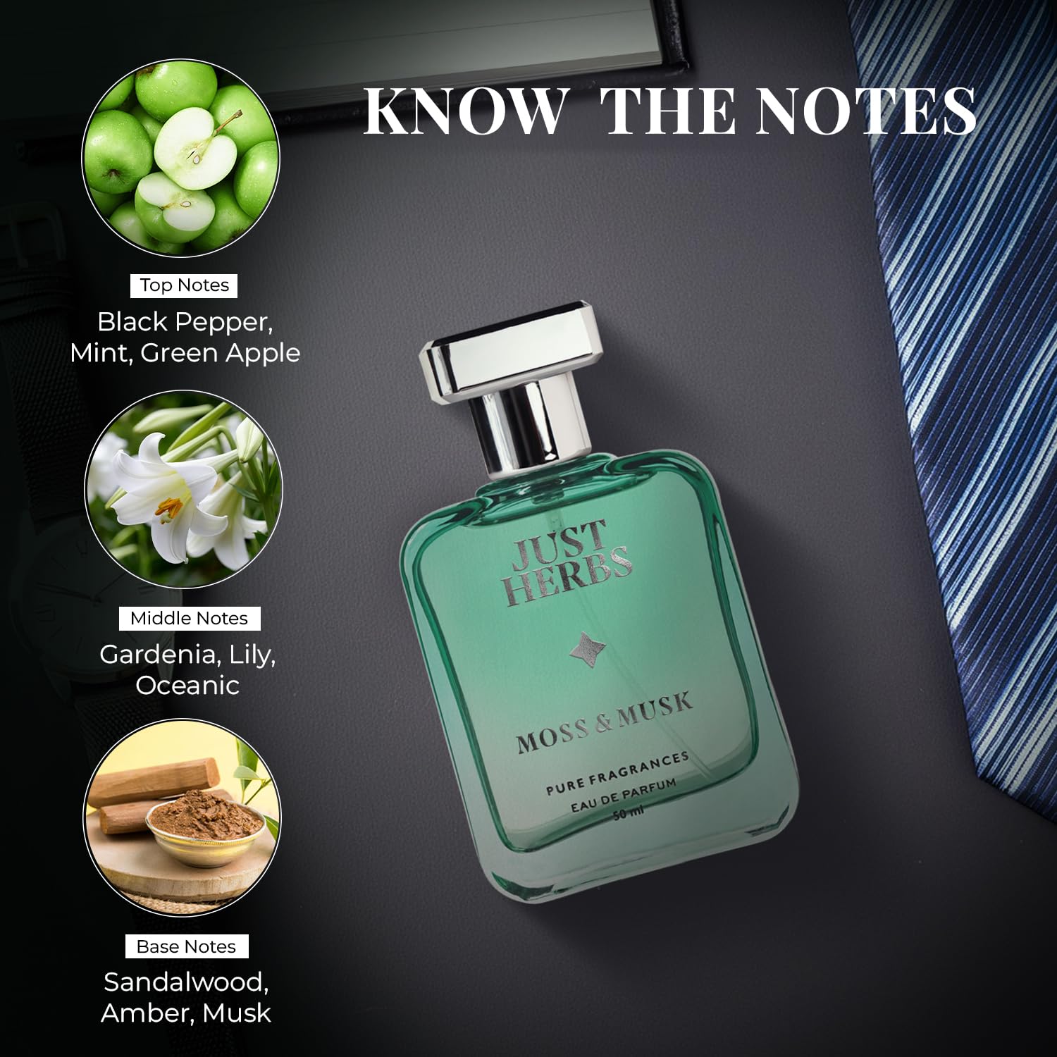 Just Herbs Perfume Spray for Men Long Lasting Fragrance - Image 3