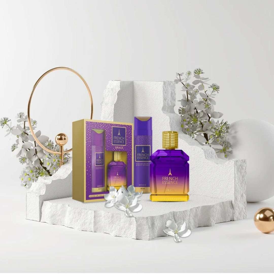 French Essence Perfume & Deodorant Gift Set for Women - Grace | Luxury Long Lasting Fragrance | Premium Body Spray | Gift Kit For Wife, Girlfriend | Combo Pack for Her - Image 2