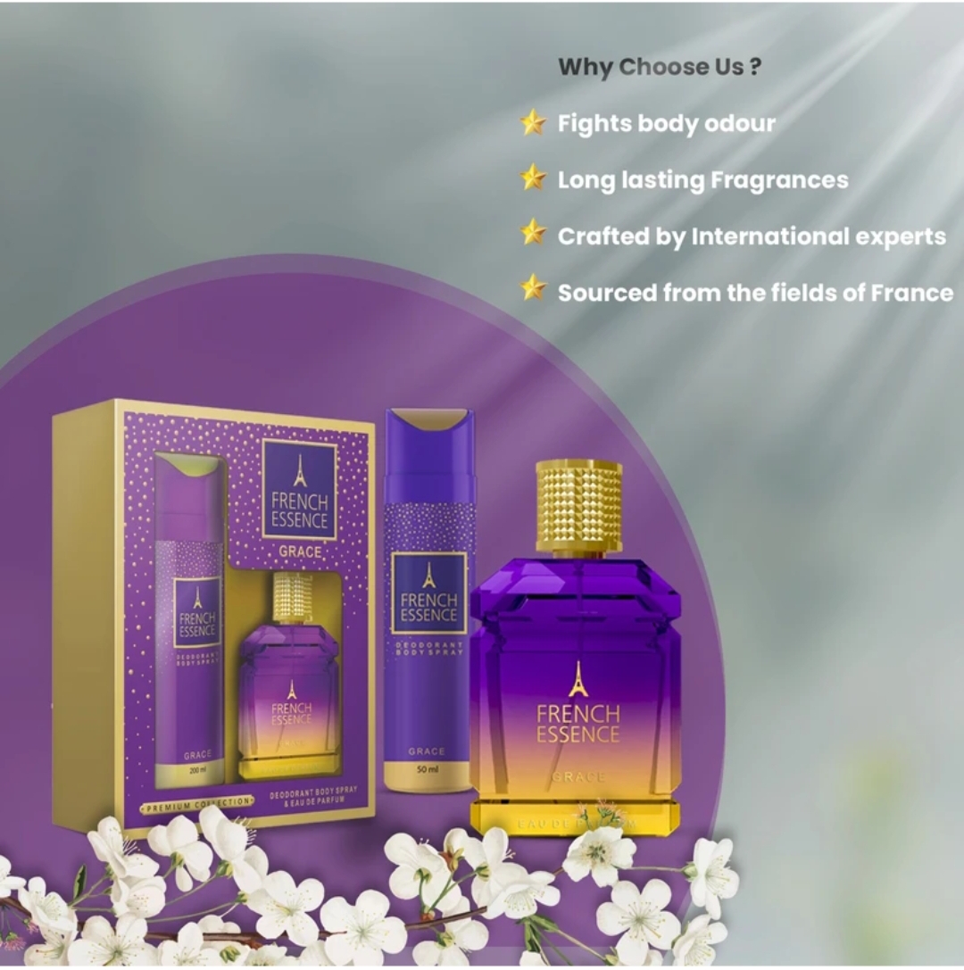 French Essence Perfume & Deodorant Gift Set for Women - Grace | Luxury Long Lasting Fragrance | Premium Body Spray | Gift Kit For Wife, Girlfriend | Combo Pack for Her - Image 4