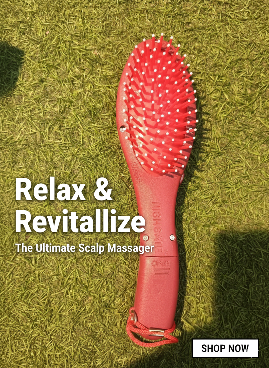 Acupressure Magnetic Hair Brush | Head & Scalp Massager | Vibrating Hair Brush for Relaxation & Hair Growth"