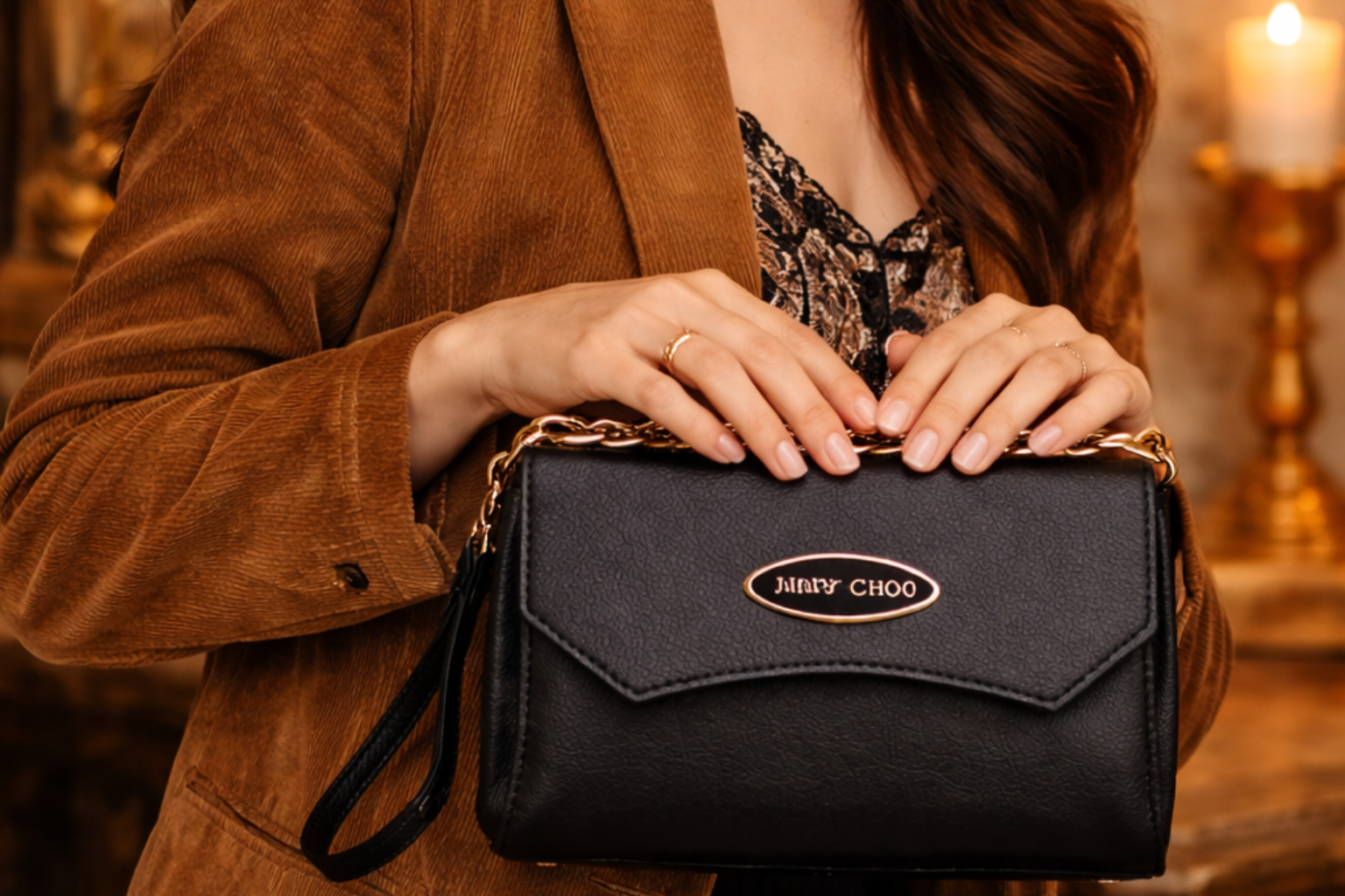 Black Sling Bag for Women Stylish Mini Chain Handbag - Image 2