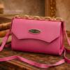 Stylish Pink Sling Bag for Women with Gold Chain Strap