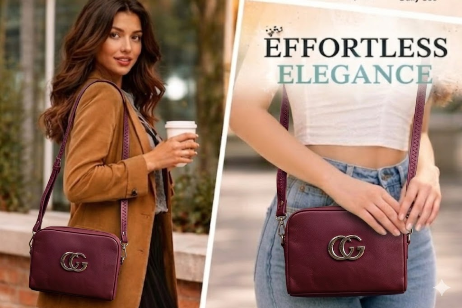 Maroon Crossbody Bag for Women Stylish Sling | CosmeticMart - Image 3